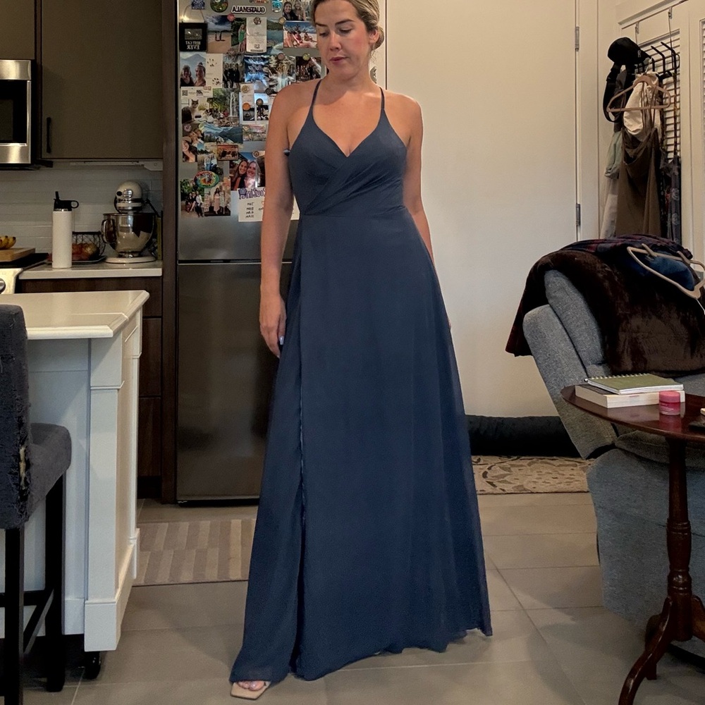 Azazie Navy Maxi Dress